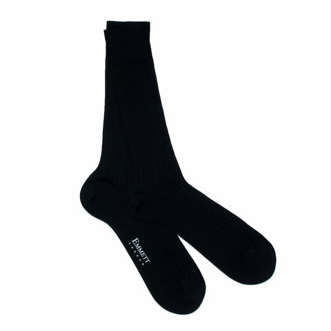 Classic Black Socks Mercerized Cotton