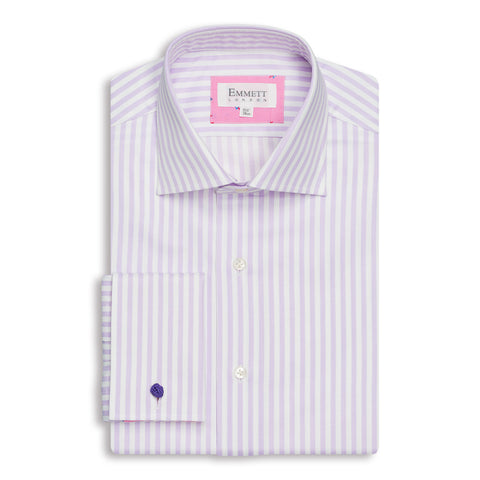 Purple & White Striped Shirt
