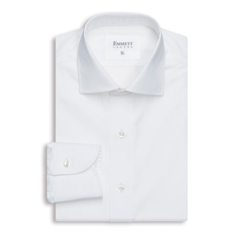 White Poplin Anti-Wrinkle Shirt