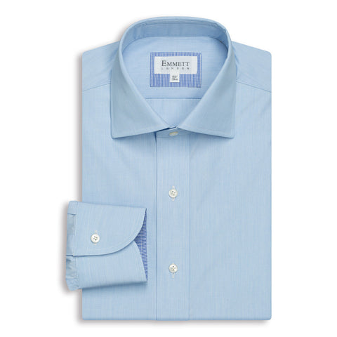 Blue Poplin Anti-Wrinkle Shirt