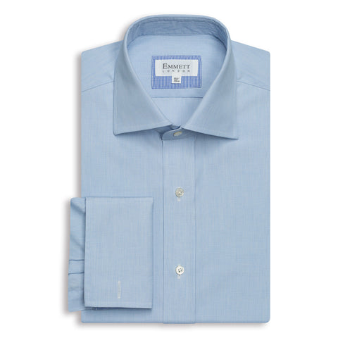 Blue Poplin Anti-Wrinkle Shirt