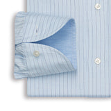 Blue Striped Cotton Linen Shirt
