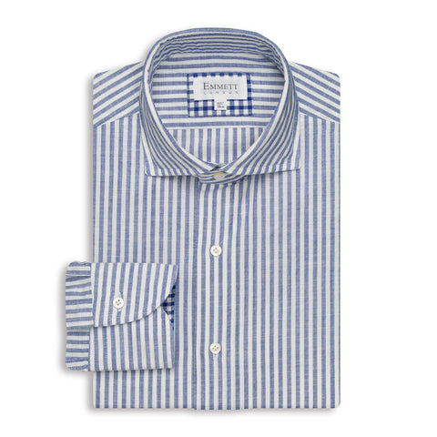 Blue & White Striped Chambray Shirt