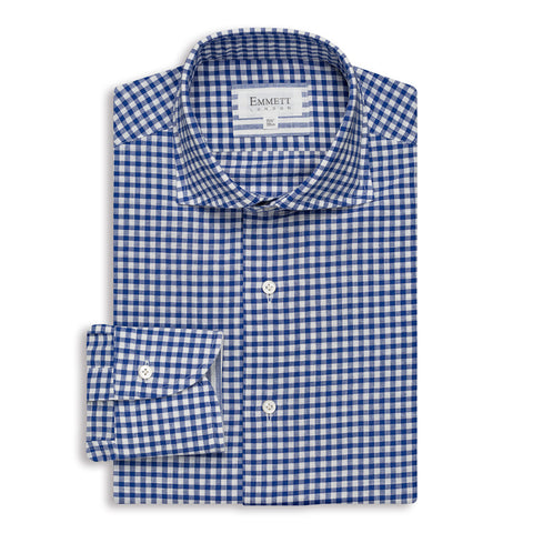 Blue & White Gingham Chambray Shirt