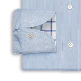 Blue & White Stripe Cotton Linen Shirt