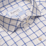Blue & White Check Cotton Linen Mix shirt