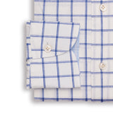 Blue & White Check Cotton Linen Mix shirt