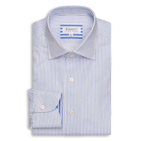 Blue & White Striped Airtex Shirt