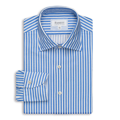 Blue & White Stripe Airtex Shirt