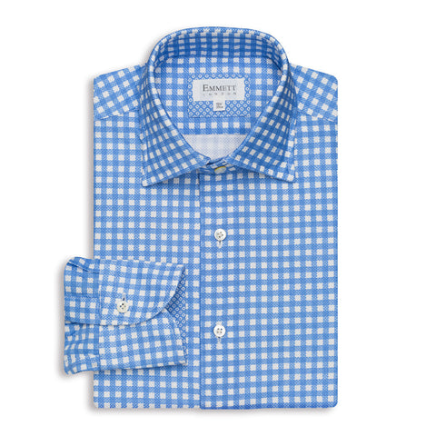 Blue & White Gingham Airtex Shirt