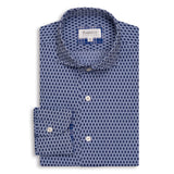 Navy Blue Tonal Pattern Shirt