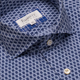 Navy Blue Tonal Pattern Shirt