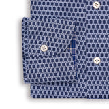 Navy Blue Tonal Pattern Shirt