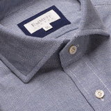 Navy & White Textured Shirt