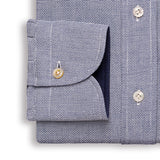 Navy & White Textured Shirt