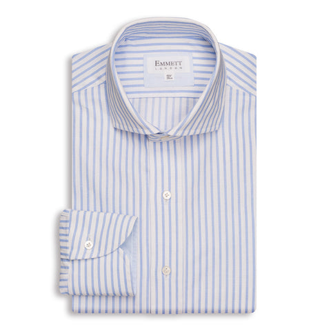White & Blue Stripe Linen Shirt