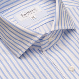 White & Blue Stripe Linen Shirt