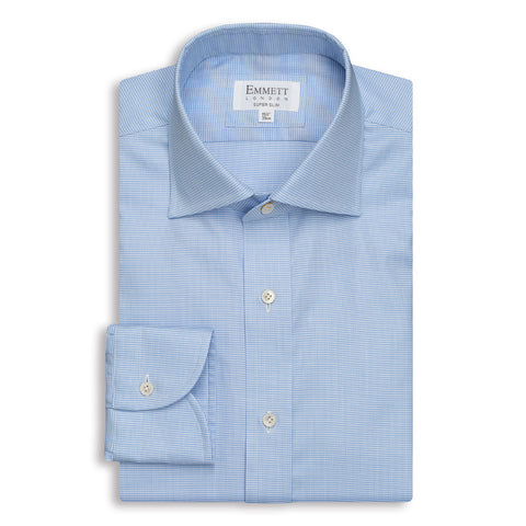 Blue Twill Super Slim Shirt