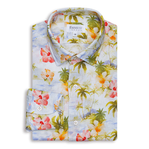 Floral Printed Linen Shirt
