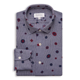 Navy & White Printed & Textured Shirt