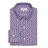 Blue & White Striped & Printed Shirt