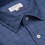 Blue Denim Tonal Check Shirt