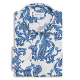 Blue & White Paisley Print Shirt