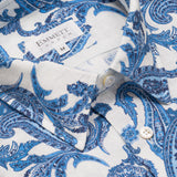 Blue & White Paisley Print Shirt