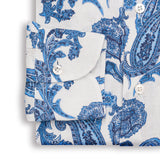 Blue & White Paisley Print Shirt