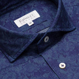 Blue Floral Print Linen Shirt