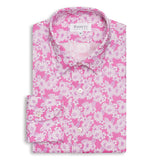 Pink Floral Print Linen Shirt