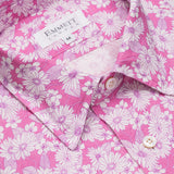 Pink Floral Print Linen Shirt