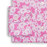 Pink Floral Print Linen Shirt