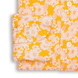 Light Orange Floral Print Linen Shirt