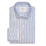 Blue & White Striped Linen Shirt