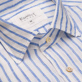 Blue & White Striped Linen Shirt