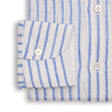 Blue & White Striped Linen Shirt