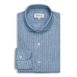 Tonal Blue Striped Linen Shirt