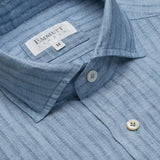 Tonal Blue Striped Linen Shirt