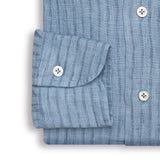 Tonal Blue Striped Linen Shirt
