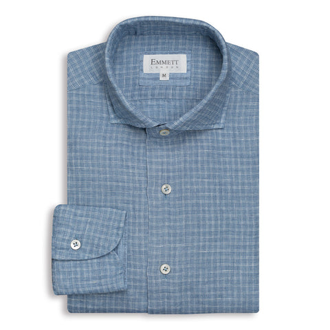 Blue Check Linen Shirt