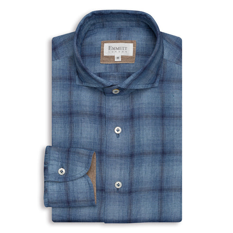 Blue Check Linen Shirt