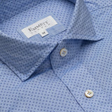 Blue Embroidered Pattern Shirt