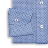 Blue Embroidered Pattern Shirt