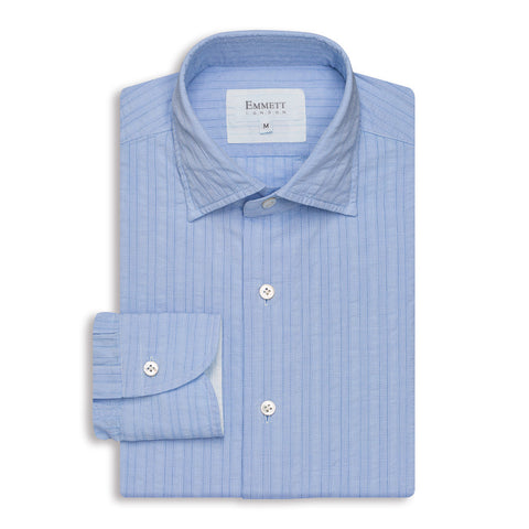 Blue Embroidered Stripe shirt