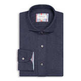 Dark Denim Blue Linen Shirt