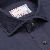 Dark Denim Blue Linen Shirt