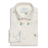 Palm Tree Embroidered Cream Shirt