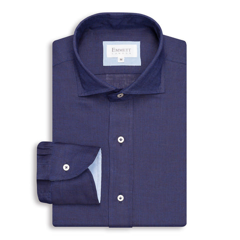Dark Blue Linen Shirt