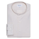 Beige Grandad Collar Shirt